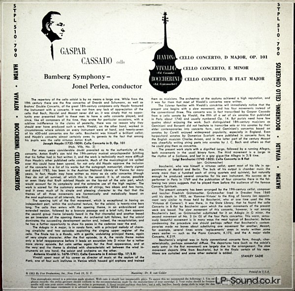 HAYDN VIVALDI BOCCHERINICELLO CONCERTIVOX STPL 510.790 CASSADO