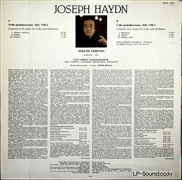 HAYDN 2 CELLO CONCERTO PERENYI ROLLA SLPX-12121
