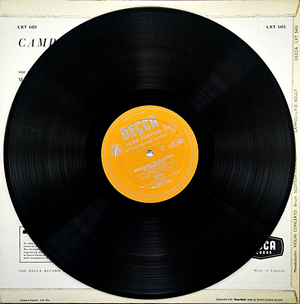 BRUCH: SCOTTISH FANTASIA / MENDELSSOHN - CAMPOLI **DECCA LXT 5453 ED1