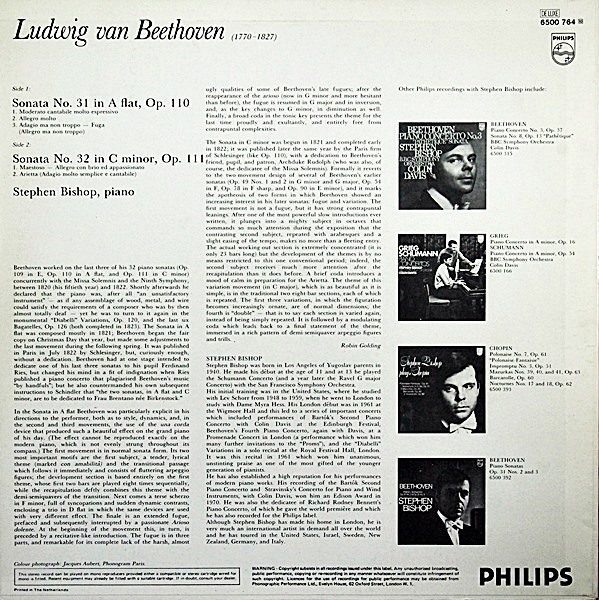 BEETHOVEN, PIANO SONATAS NO.31 OP.110 & NO.32 OP.111 / STEPHEN