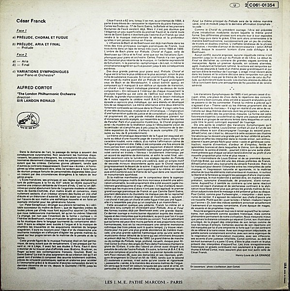 CESAR FRANCK: PRELUDE, ARIA ET FINAL, PRELUDE LA-VOIX-DE-SON-MAITRE