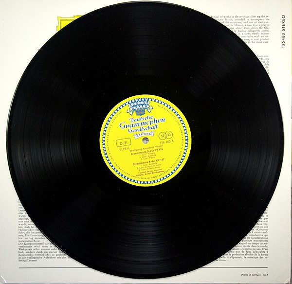 MOZART SERENADE – BAUMGARTNER DGG LP 136 480 SLPEM