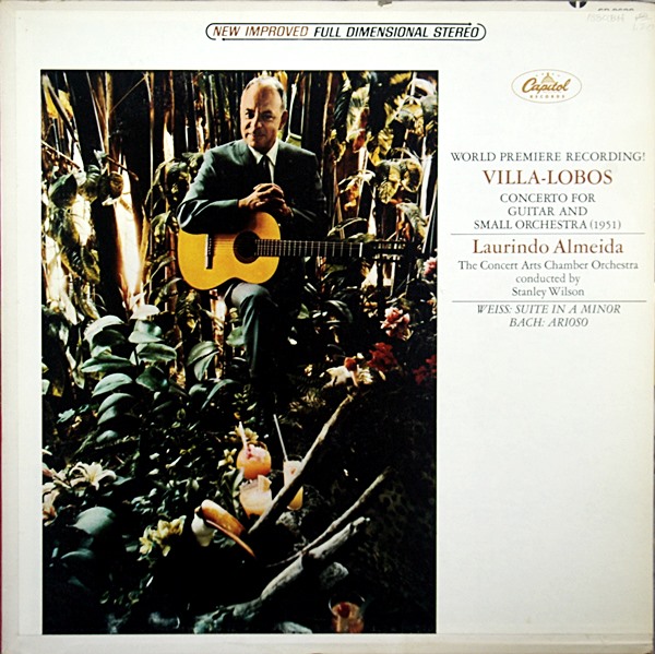 LAURINDO ALMEIDA LP : VILLA-LOBOS CONCERTO FOR GUITAR WEIIS BACH CAPITOL