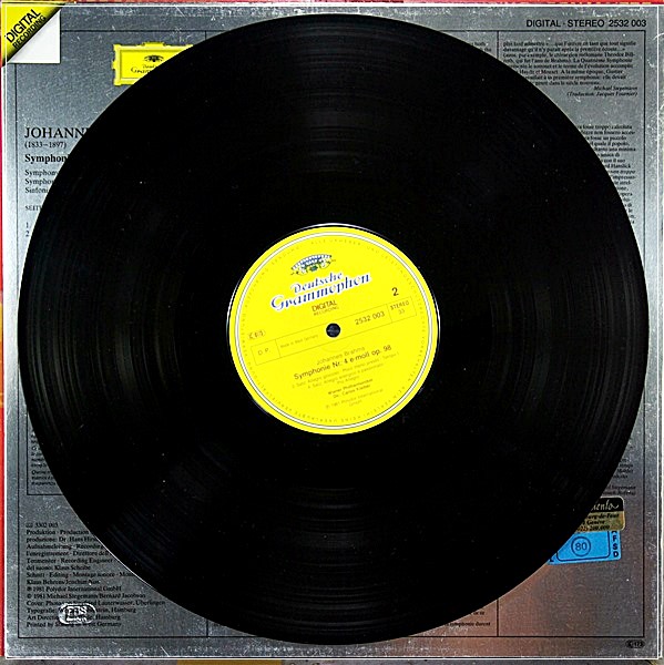 BRAHMS SYMPHONY 4 CARLOS KLEIBER 1981 DG DIG. 2532 003