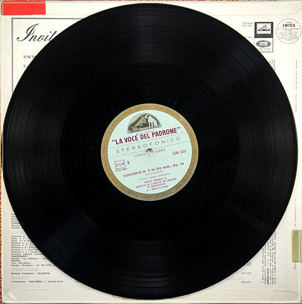 RACHMANINOF / GABRIEL TACCHINO PIANO-A.CLUYTENS LP ITALIAN HMV SQIM 6333