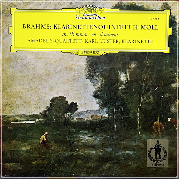BRAHMS CLARINET QUINTET (KARL LEISTER, AMADEUS QUARTET) DG 139 354