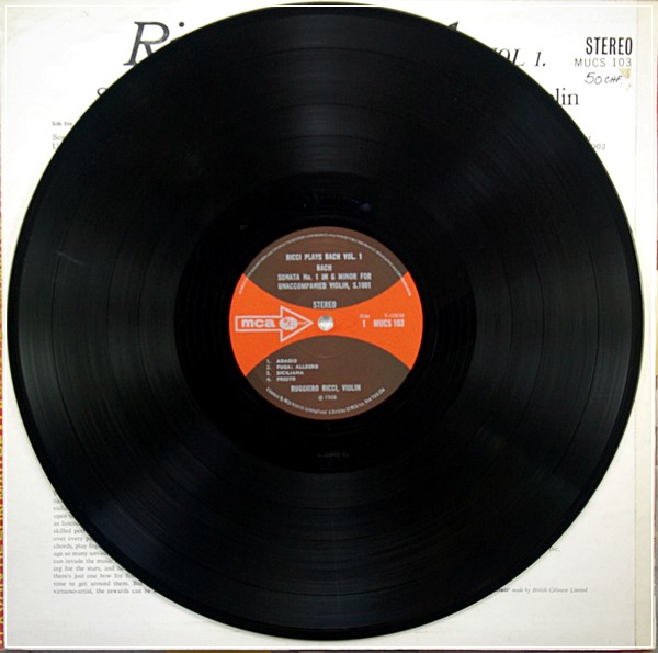 BACH SONATA & PARTITA – RICCI VOL.1 MCA MUCS  103