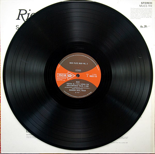 BACH SONATA & PARTITA – RICCI VOL2 MCA MUCS  119