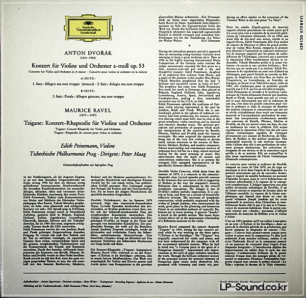 DVORAK RAVEL TZIGANE PEINEMANN DGG 139 120 SLPM