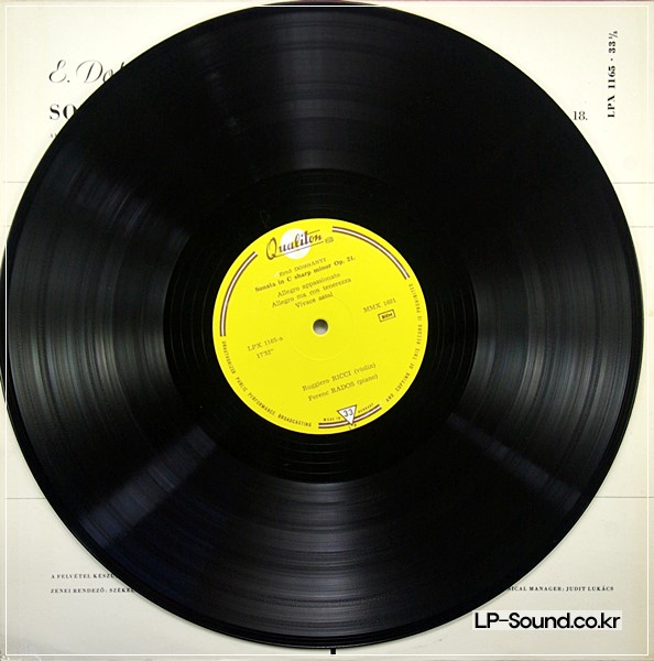 RUGGIERO RICCI/FERENC RADOS DOHNANYI/STRAUSS SONATAS LP QUALITON LPX 1165