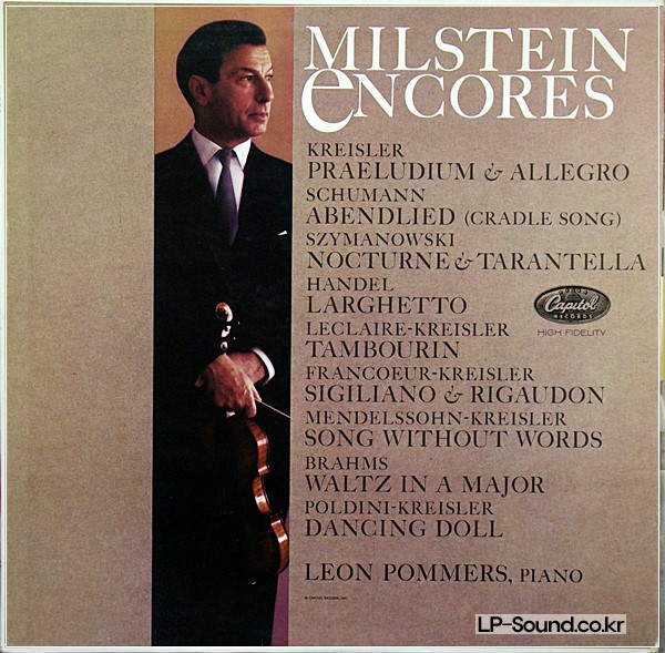 NATHAN MILSTEIN:ENCORES:RECITAL:CAPITOL SP 8536:ORIG SIDE LOGO