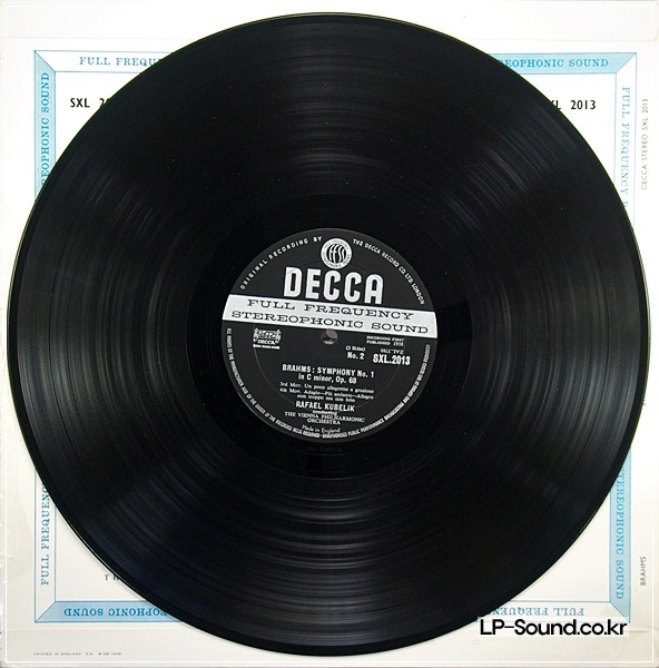 BRAHMS SYMPH NO.1 KUBELIK DECCA SXL 2013 B/B