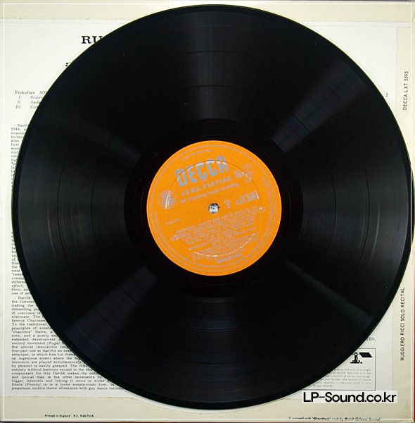 RUGGEIRO RICCI SOLO RECITAL    DECCA LXT 5595