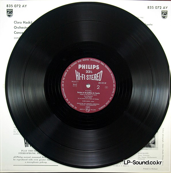 CHOPIN PIANO CONCERTO HASKIL MARKEVITCH PHILIPS LP 835072AY HIFI STEREO