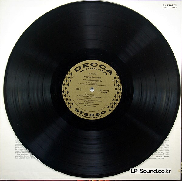 RUGGIERO RICCI / BRAVURA - VIRTUOSO SHOWSTOPPERS / DECCA STEREO DL 710172