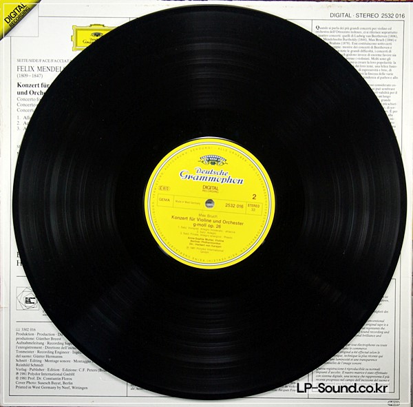 MENDELSSOHN/BRUCH: VIOLIN CONCERTOS MUTTER/KARAJANDG DIGITAL 2532 016