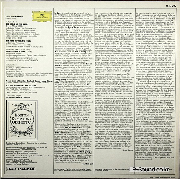 STRAVINSKY: RITE OF SPRING, MICHAEL TILSON THOMAS DG 2530-252