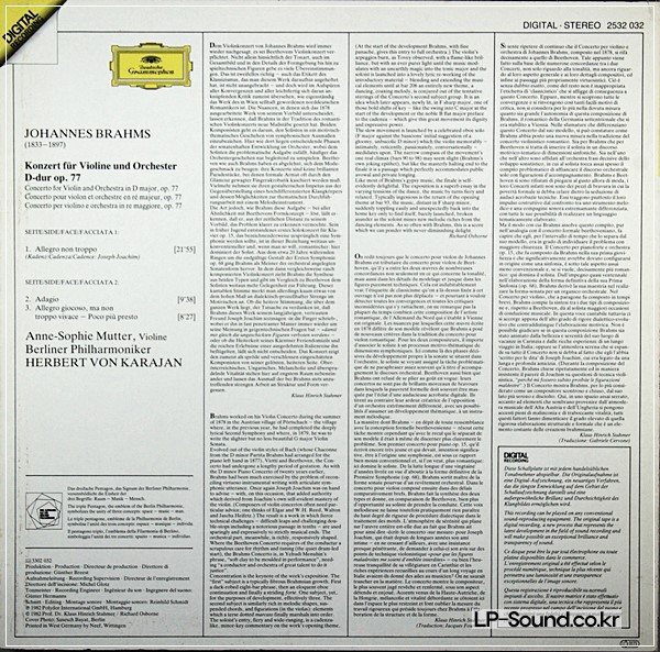 BRAHMS - CONCERTO FOR VIOLIN AND ORCHESTRA OP. 77 / ANNE-SOPHIE MUTTER