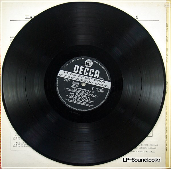 HANDEL - ORGAN CONCERTOS VOL. 3  SXL 2201  ED2