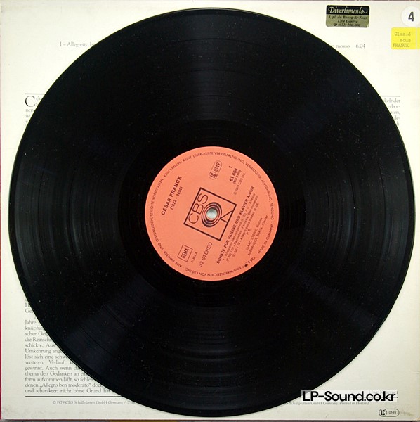 FRANCK & DEBUSSY VIOLIN SONATAS ISAAC STERN, ZAKIN PIANO CBS 61864