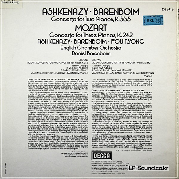 MOZART CONCERTO FOR 2 PIANOS, K.365, CONCERTO FOR 3 PIANOS, K.242