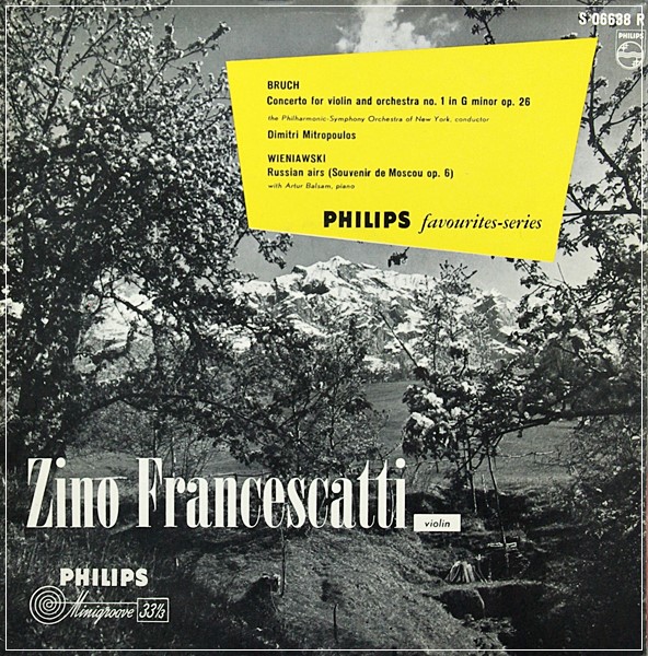 ZINO FRANCESCATTI VIOLIN CONCERTO BRUCH WIENIAWSKI PHILIPS MINIGROOVE