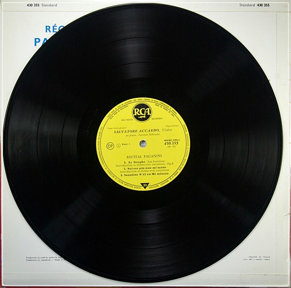 SALVATORE ACCARDO RECITAL ? PAGANINI VARIATION, SONATINE  RCA 430.355