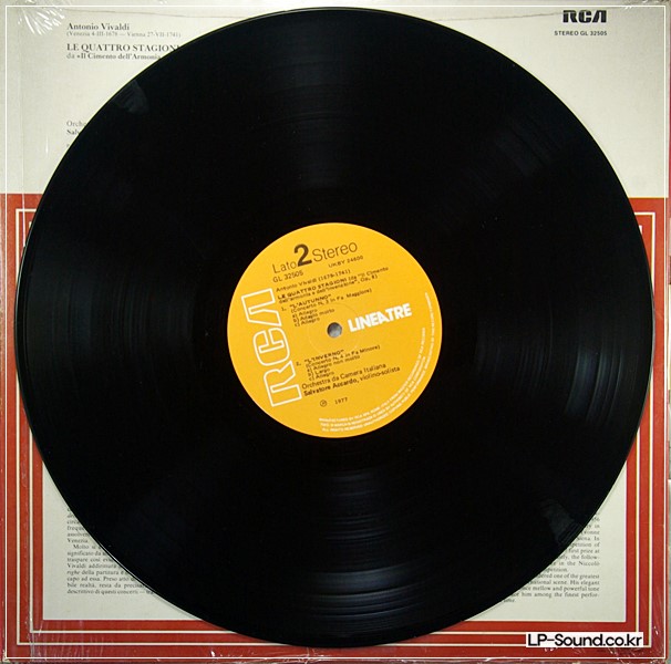 VIVALDI THE FOUR SEASONS / ACCARDO / ORCHESTRA DA CAMERA ITALIANA GL 32505