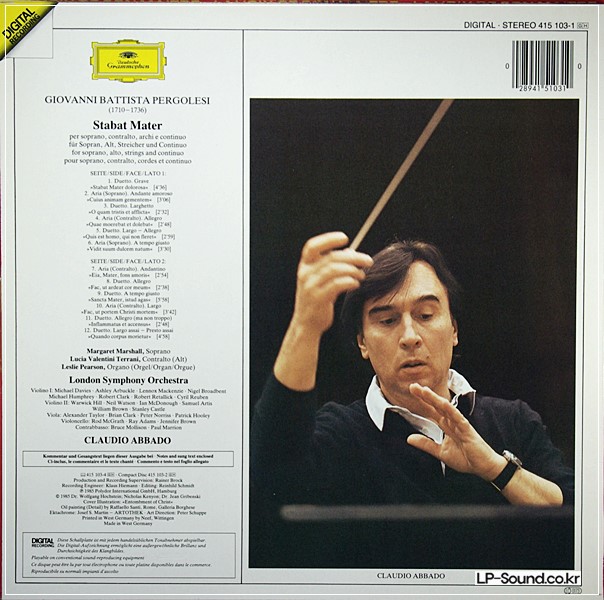 ABBADO 1933-2014* PERGOLESI STABAT MATERDG DIGITAL 415 103-1