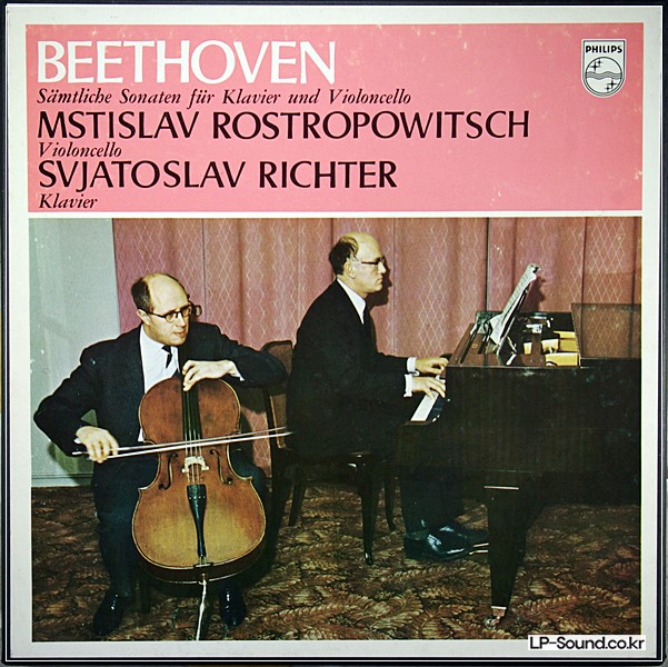 BEETHOVEN ROSTROPOVICH RICHTER CELLO SONATAS 835182/83 AY PHILIPS
