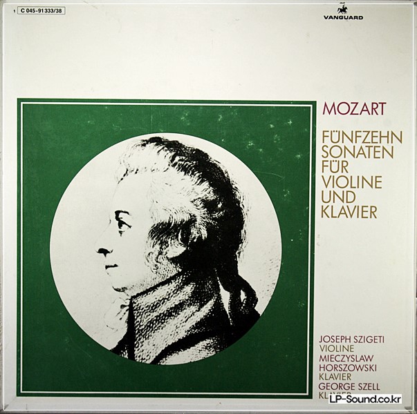 MOZART 15 VIOLIN SONNATA SZIGETI, HORSZOWSKI, SZELL VANGUARD 1C045 91333/38 STEREO, 6 LPS,