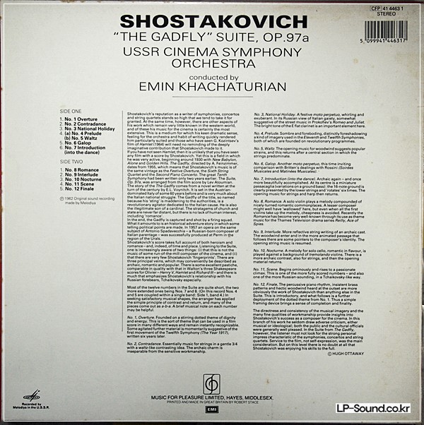 KHACHATURIAN - SHOSTAKOVICH - THE GADFLY  CFP 41 4463 1