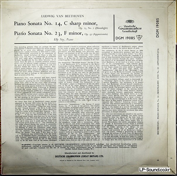 BEETHOVEN PIANO SONATAS NO.14/23 / ELLY NEY
