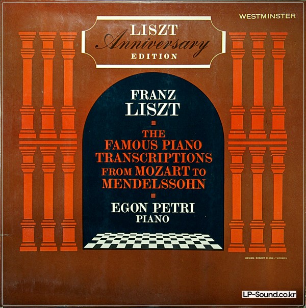 WESTMINSTER LP XWN 18968: LISZT - FAMOUS PIANO TRANSCRIPTIONS / EGON PETRI