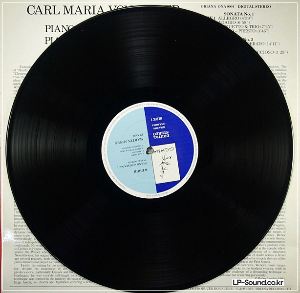 WEBER PIANO SONATA NO.1/2 MARTIN JONES ONA 0001