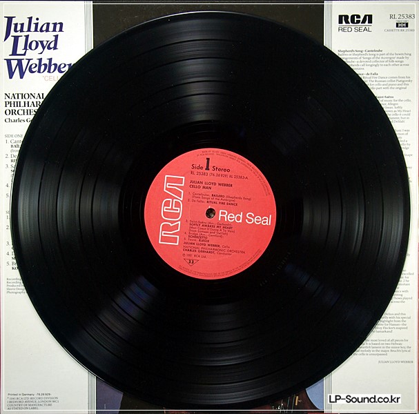 JULIAN LLOYD WEBBER CELLO MAN - 1981 - RCA – RL 70797