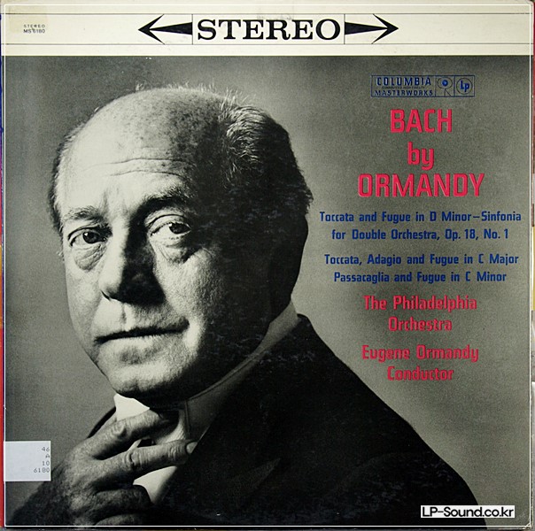 BACH BY ORMANDY *PHILI ORMANDY* PROMO COLUMBIA STEREO MS 6180