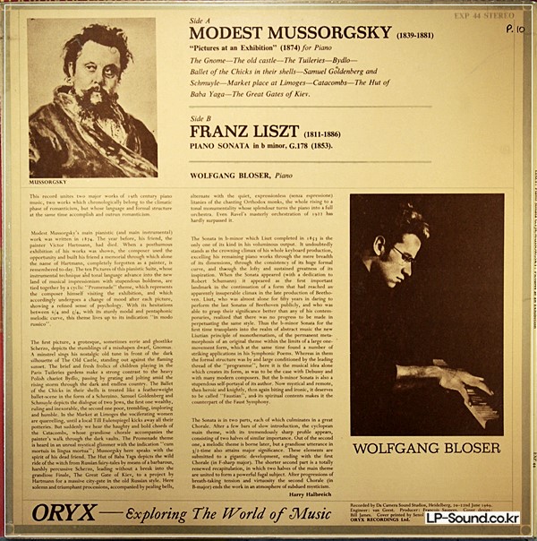 EXP 44 PICTURES AT AN EXHIBITION LISZT B MINOR SONATA WOLFGANG BLOSER ORYX