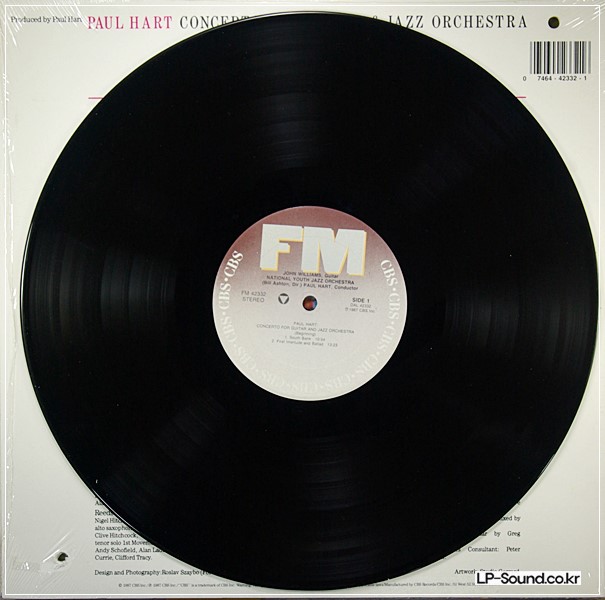 JOHN WILLIAMS-PAUL HART-NY JAZZ ORC CONCERTO FOR GUITAR & JAZZ RARE FM/CBS