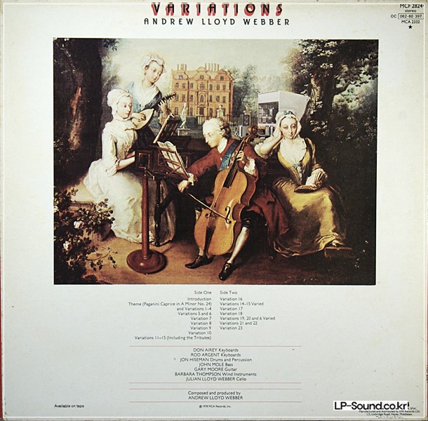 ANDREW LLOYD WEBBER VARIATIONS VINYL RECORD LP MCA-2332