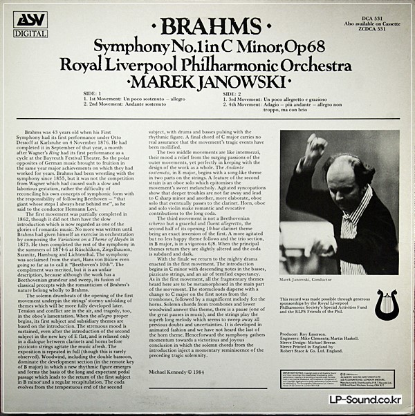 BRAHMS - ROYAL LIVERPOOL PHILHARMONIC ORCHESTRA , MAREK JANOWSKI -