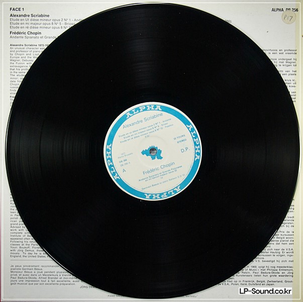 Germain BesusSCRIABINE CHOPIN SCUBERT RéCITAL DE PIANO  ALPHA DB 256
