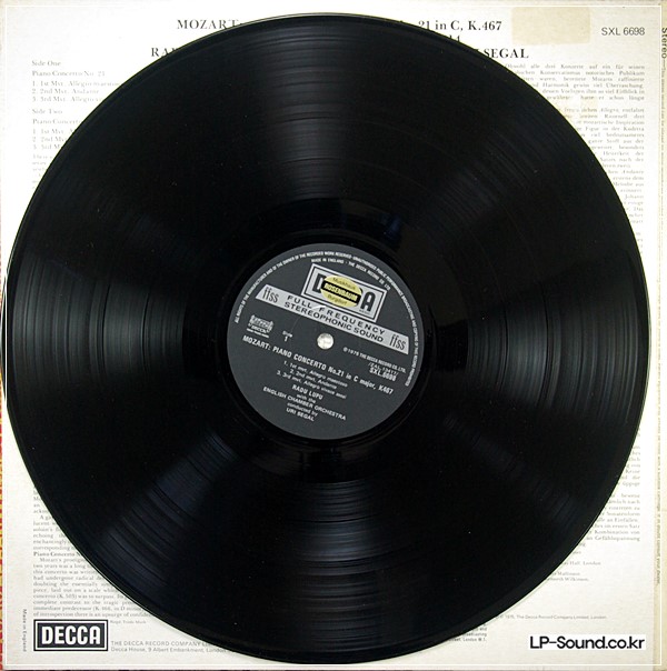 MOZART PIANO CONCERTOS NOS.12 & 21 RADU LUPU  SXL 6698