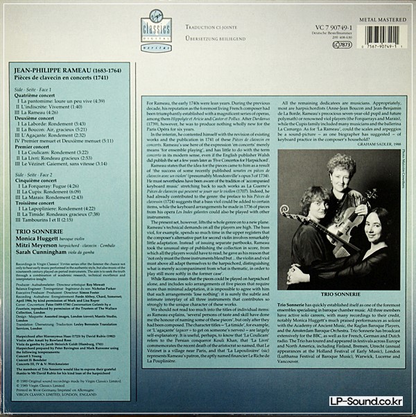 RAMEAU*-TRIO SONNERIE*–PIECES DE CLAVECIN EN CONCERTS