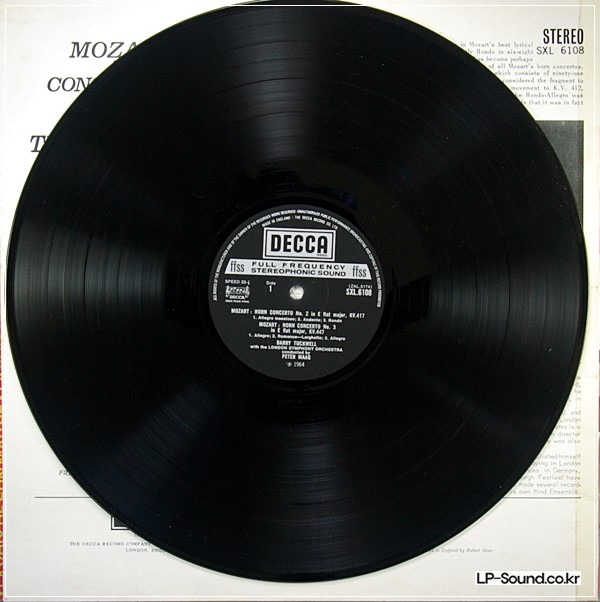 MOZART HORN  BARRY TUCKWELL & PETER MAAG  SXL 6108