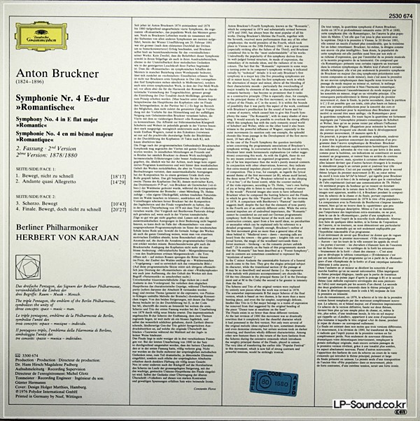 BRUCKNER SYMPHONIE NO. 4 *BPO KARAJAN*DGG SLPM 2530 674