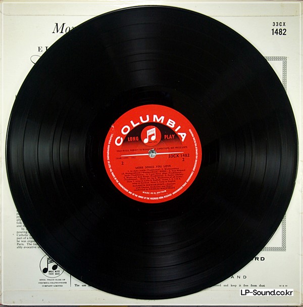 ELISABETH SCHWARZKOPF MORE SONGS YOU LOVE ORIG 33CX 1482