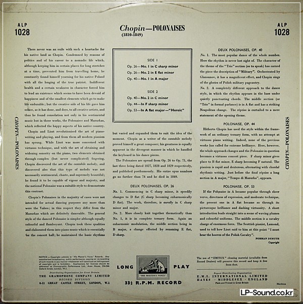 CHOPIN POLONAISES RTUR RUBINSTEIN  ALP 1028