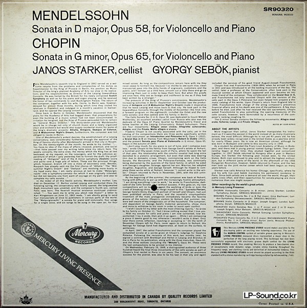 MENDELSSOHN/CHOPIN SONATAS SR-90320