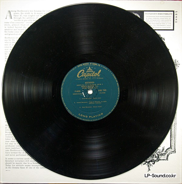 BEETHOVEN KREUTZER SONATA / SONATA NO. 9NATHAN MILSTEIN P 8430